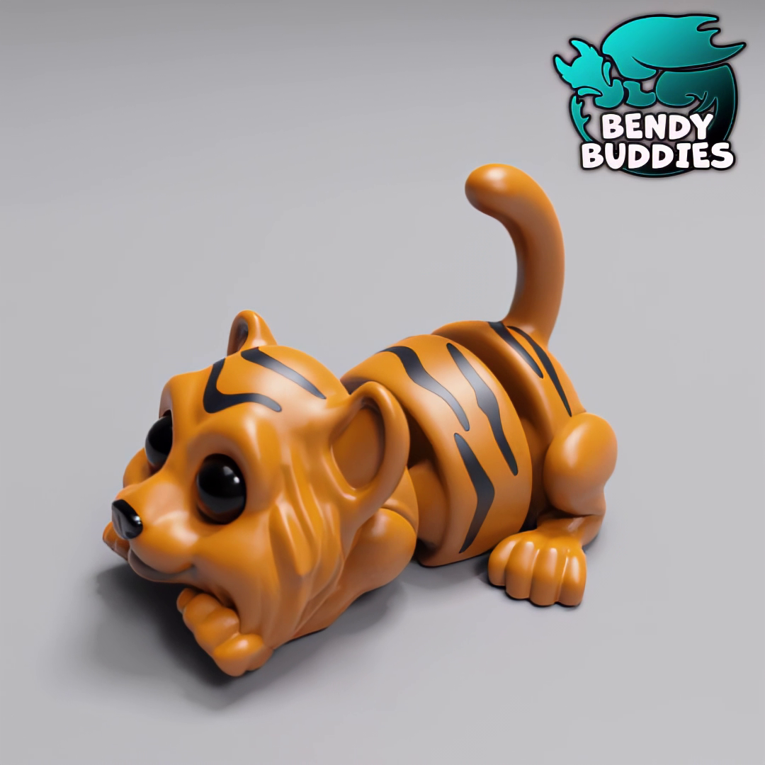 Tigerpaw Cute Tiger / Wild Animal Articulated / Print-in-Place Southern Creature / Cute Feline Cat / Forest World Beast / Jungle Encounter